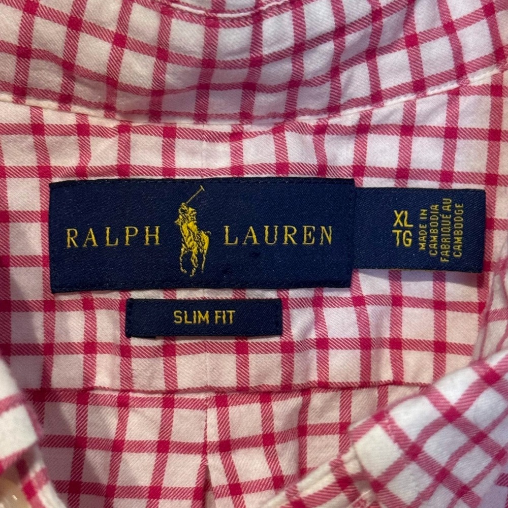 Polo Ralph‎ Lauren Men's Shirt Slim Fit Check Long Sleeve Button Up Preppy XL - Picture 7 of 9